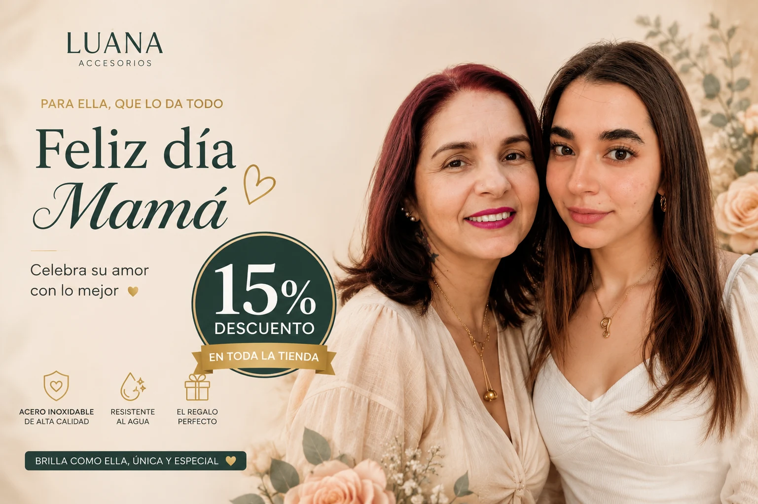Feliz día Mamá · 15% descuento