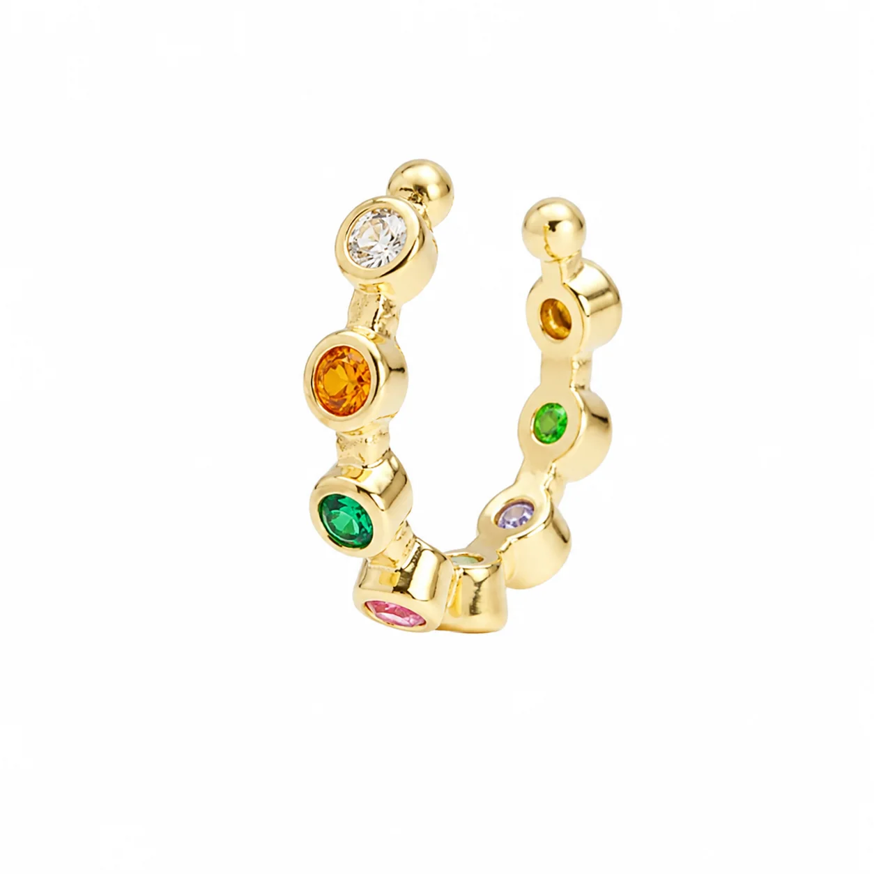 Earcuff de acero círculos colores