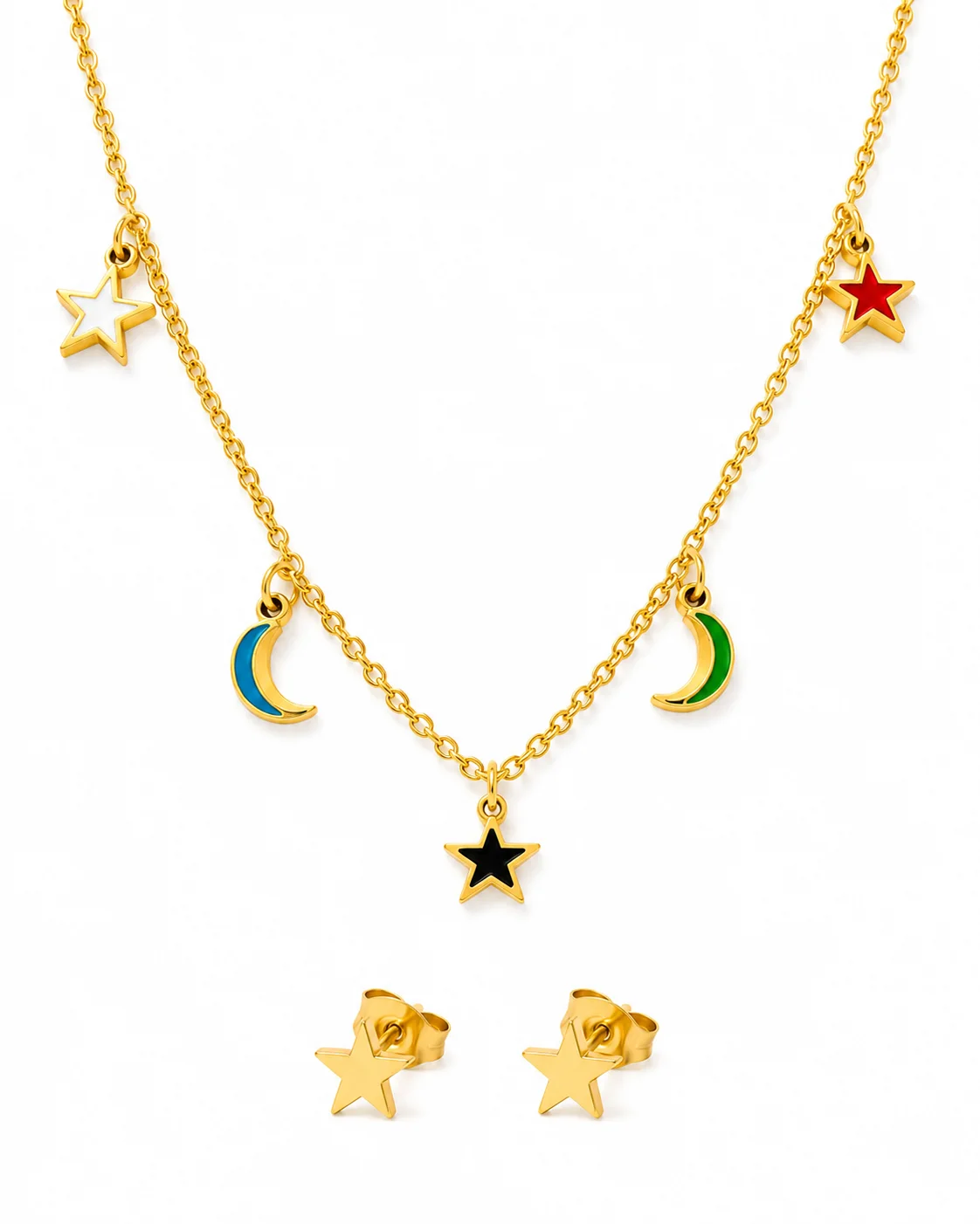 Set collar de lunas y estrellas