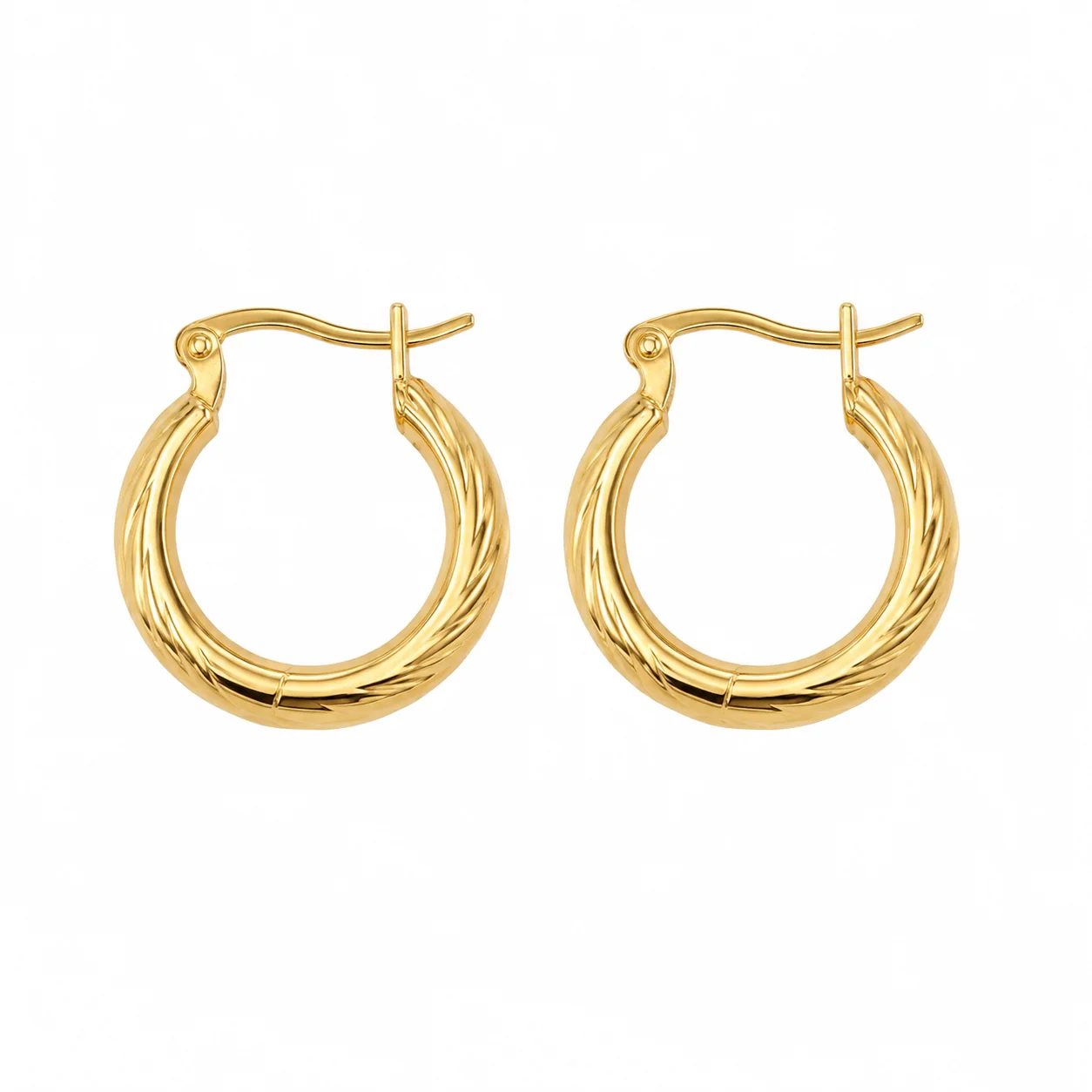 Argollas océano 10MM Doradas acero inoxidable