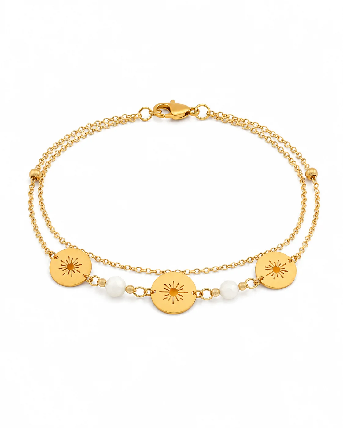 Pulsera doble de acero inoxidable