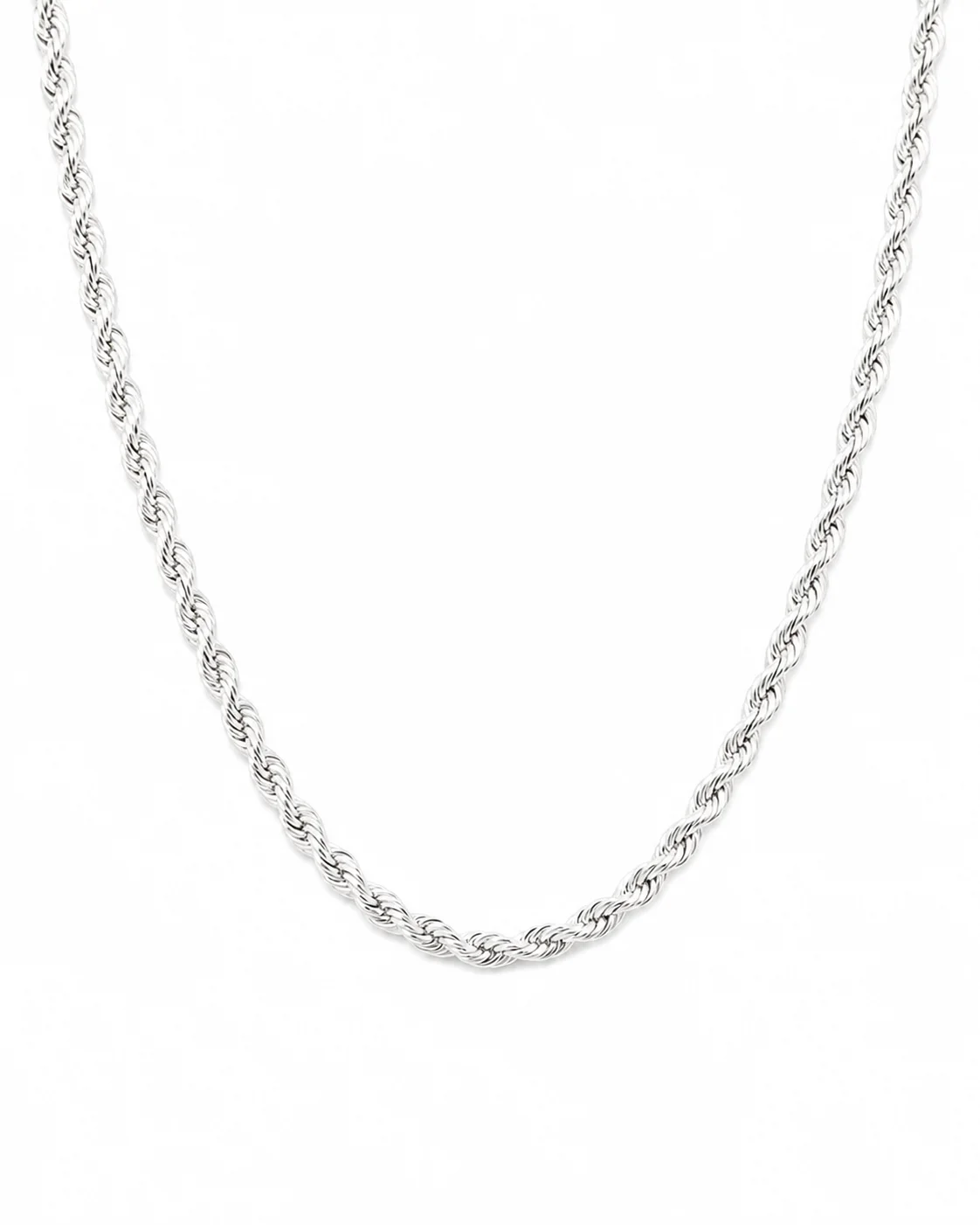 Cadena acero 5MM mecate 50CM plateada