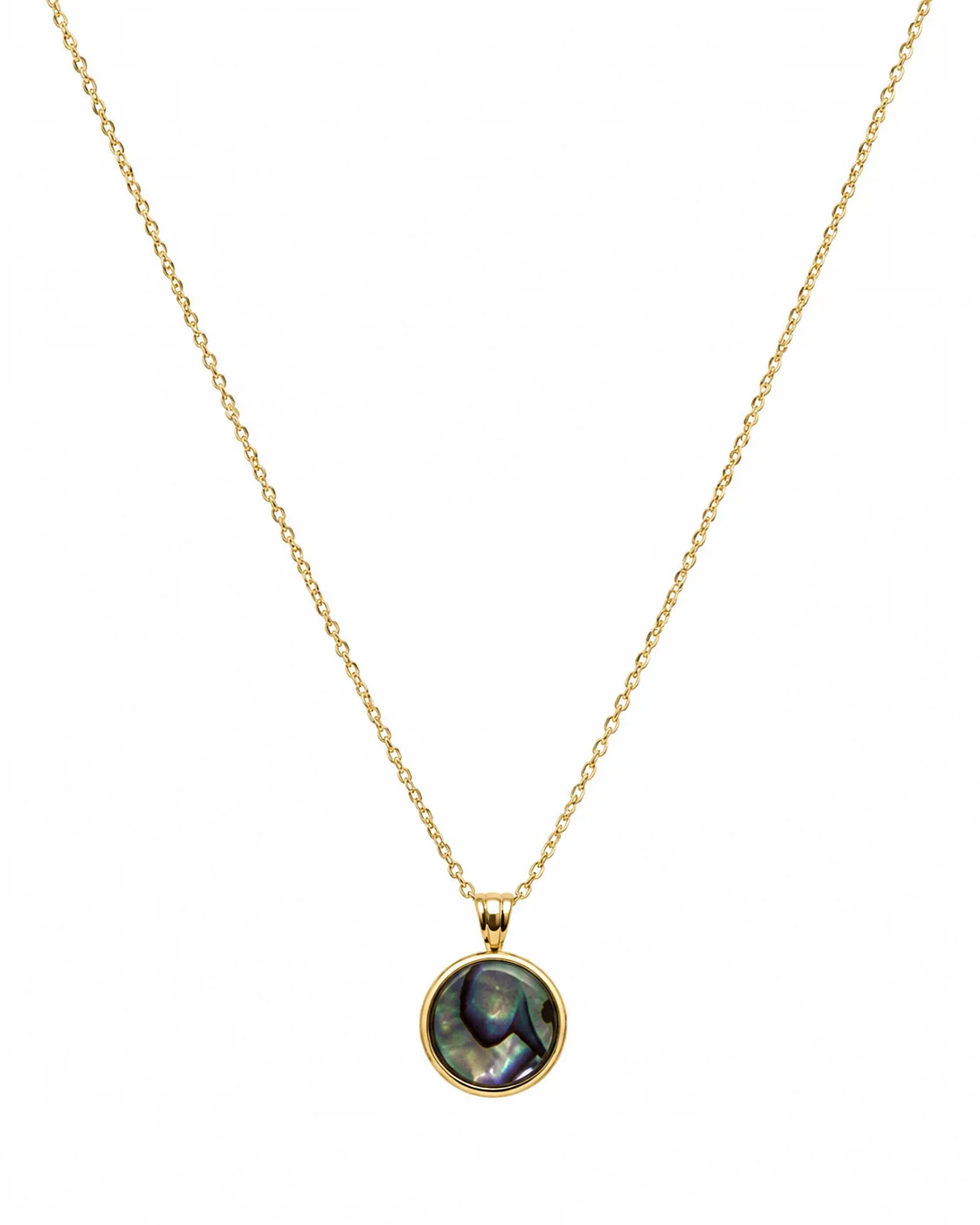 Collar dije dorado con zirconia en acero inoxidable