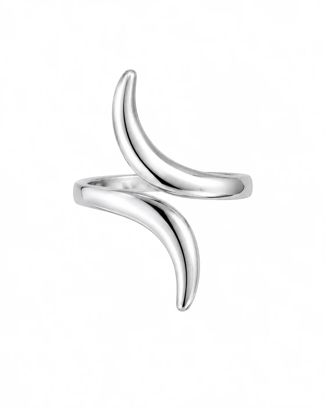 Anillo geométrico plateado ajustable (ACERO INOXIDABLE)