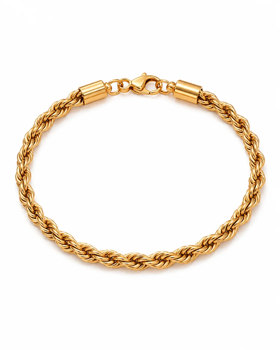 Pulsera eslabón dorado de 6 mm en acero inoxidable