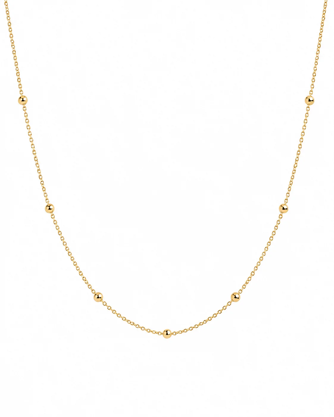 Collar satélite dorado minimalista en acero inoxidable
