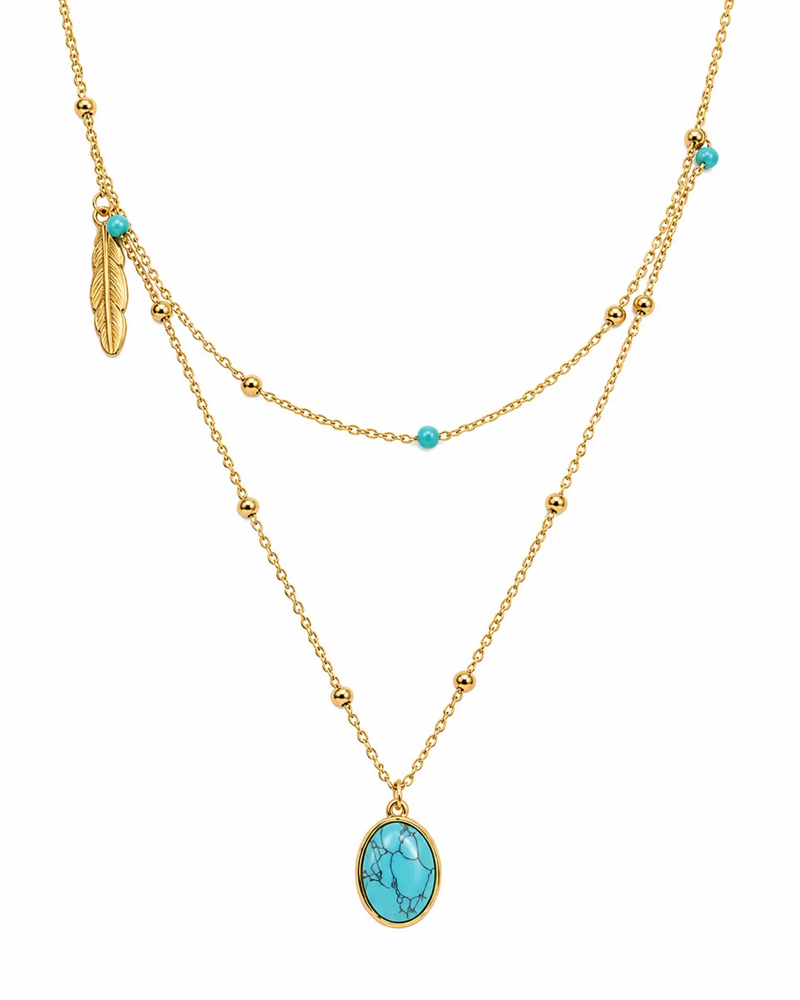 Collar dije ovalado 2in1 en acero inoxidable