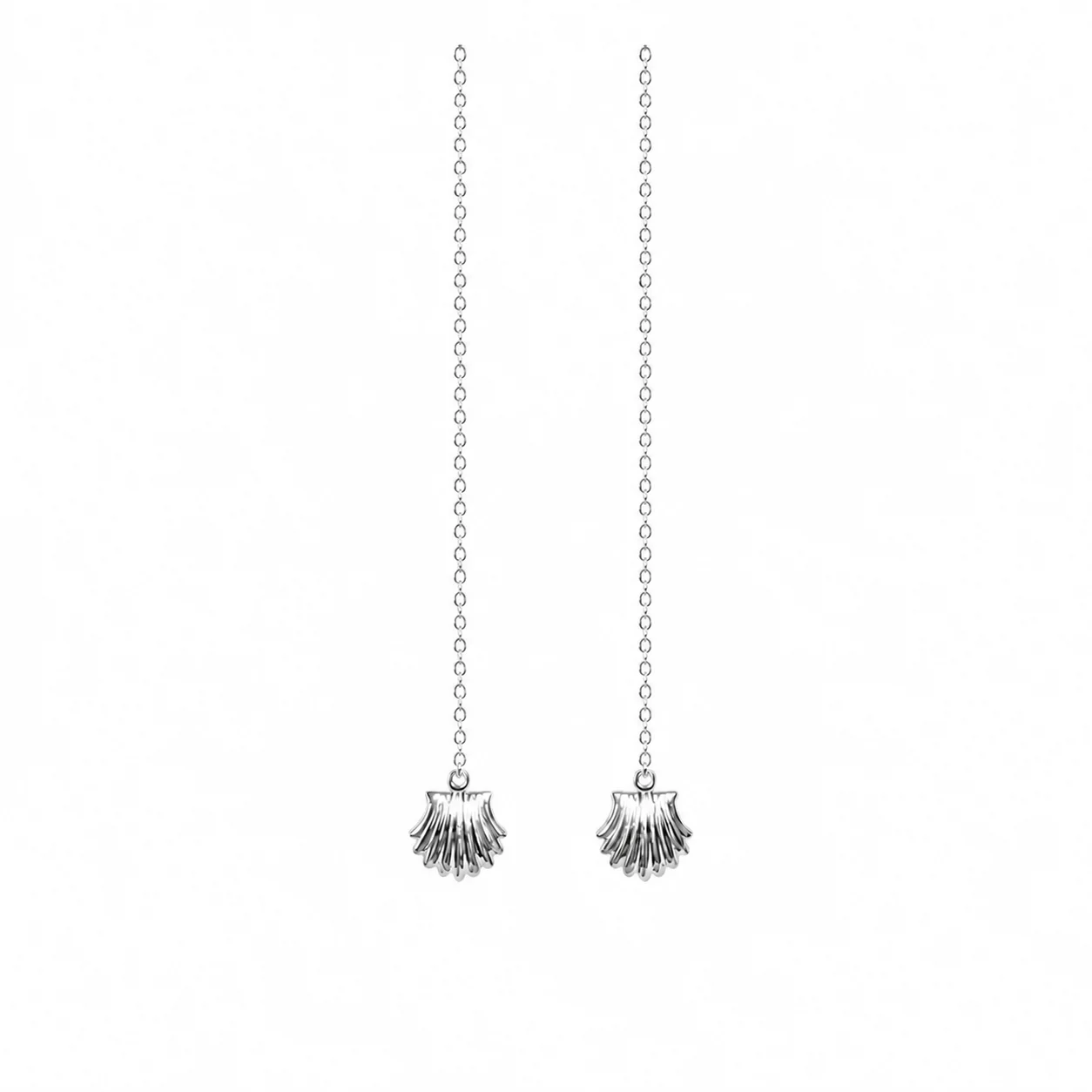 Aretes concha de mar de aguja