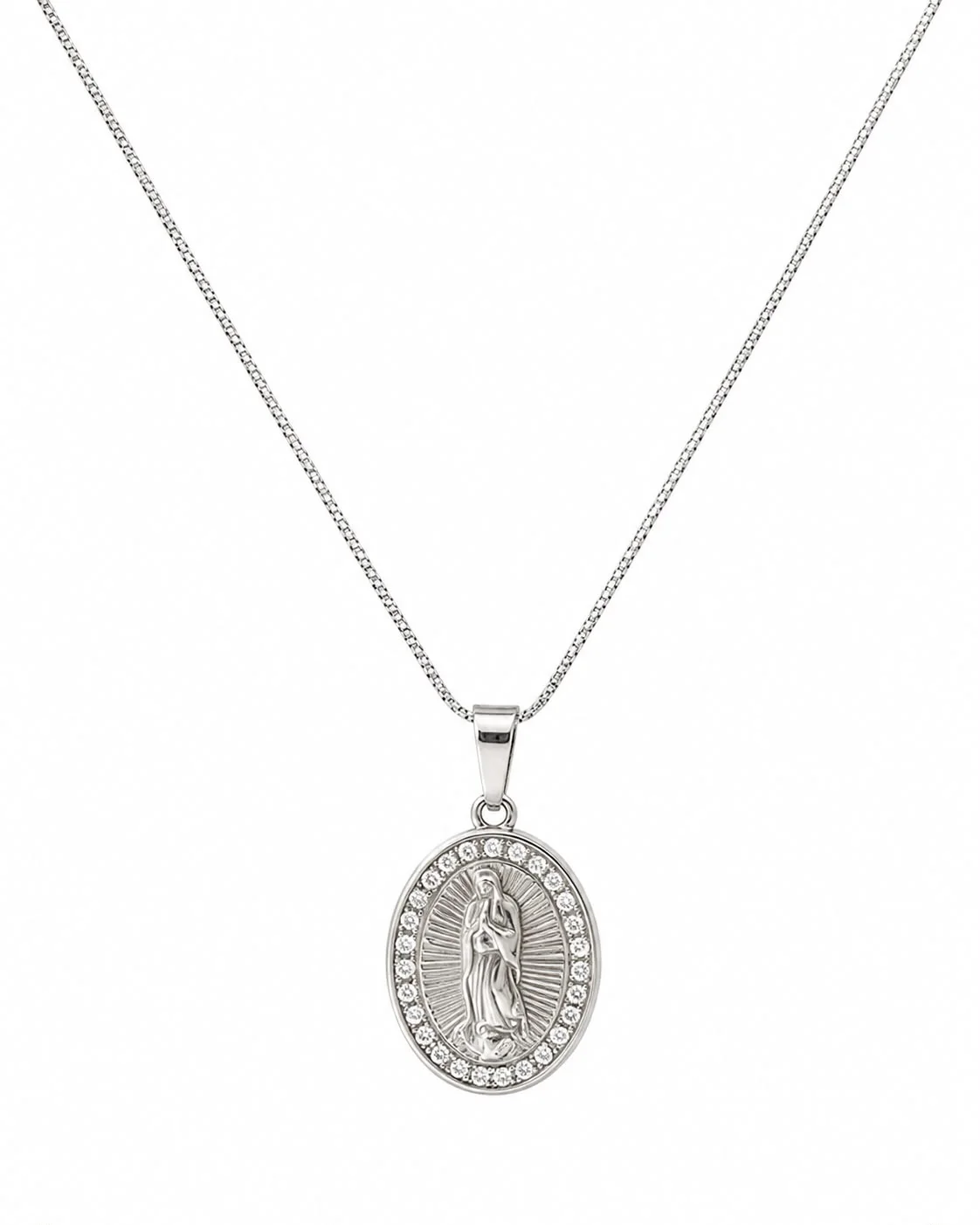 collar virgen de Guadalupe plateado
