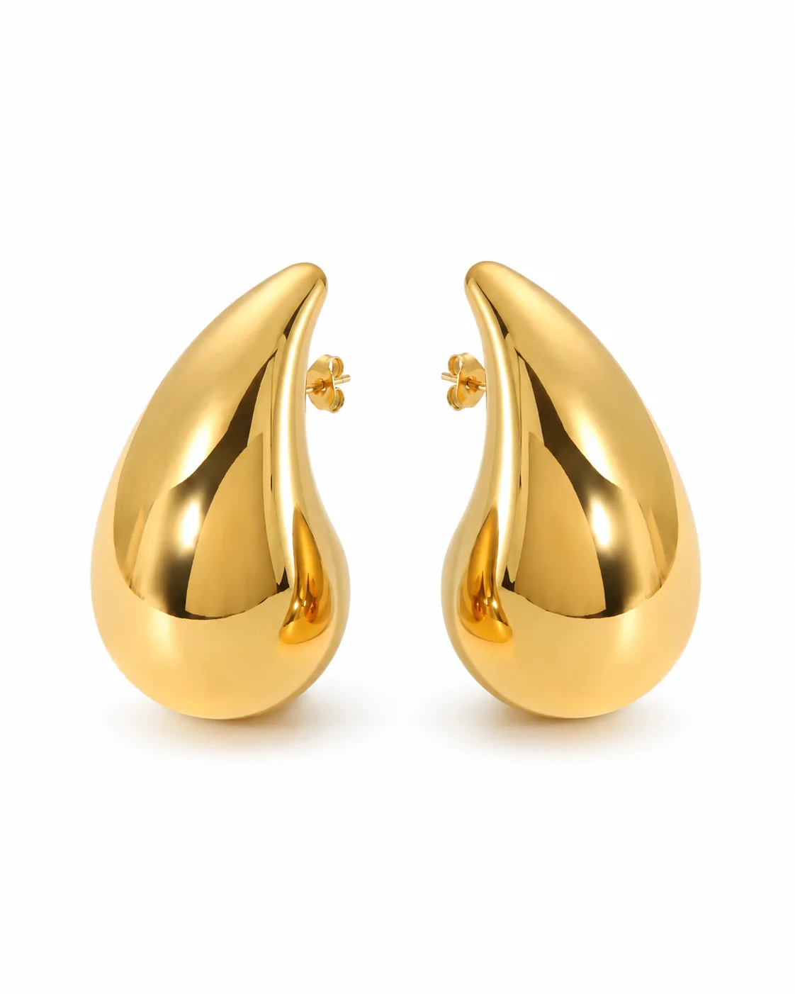 aretes de gotas grandes dorado