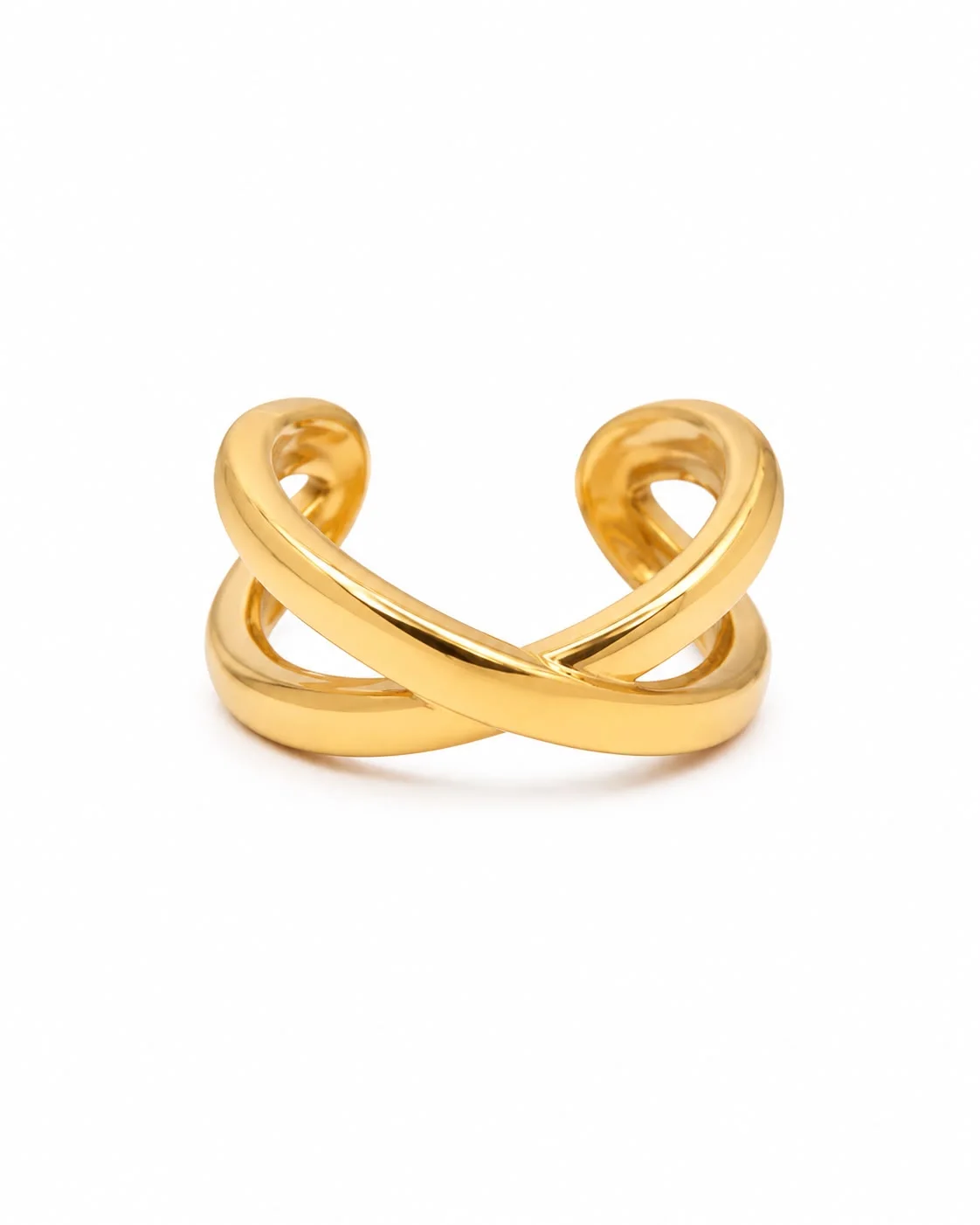 Ear cuff en forma de x dorado