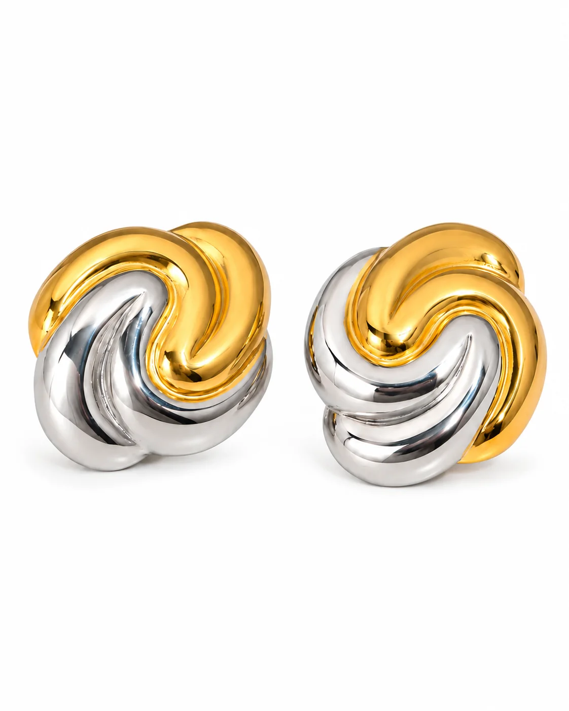 Aretes elegante bicolor