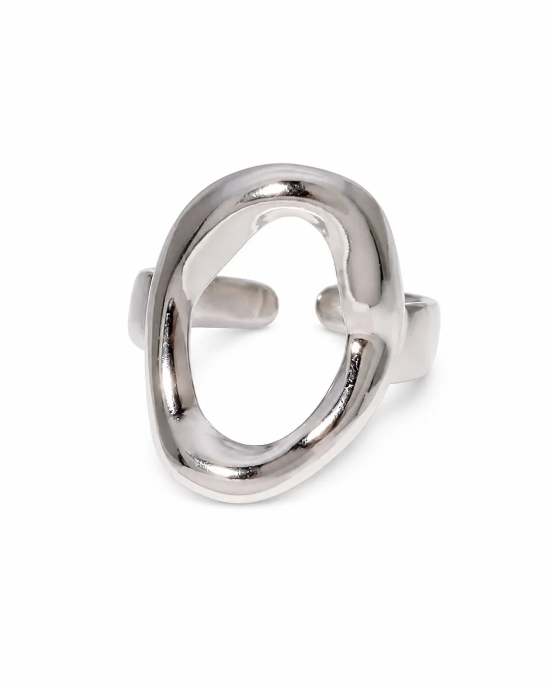Anillo ovalado plateado