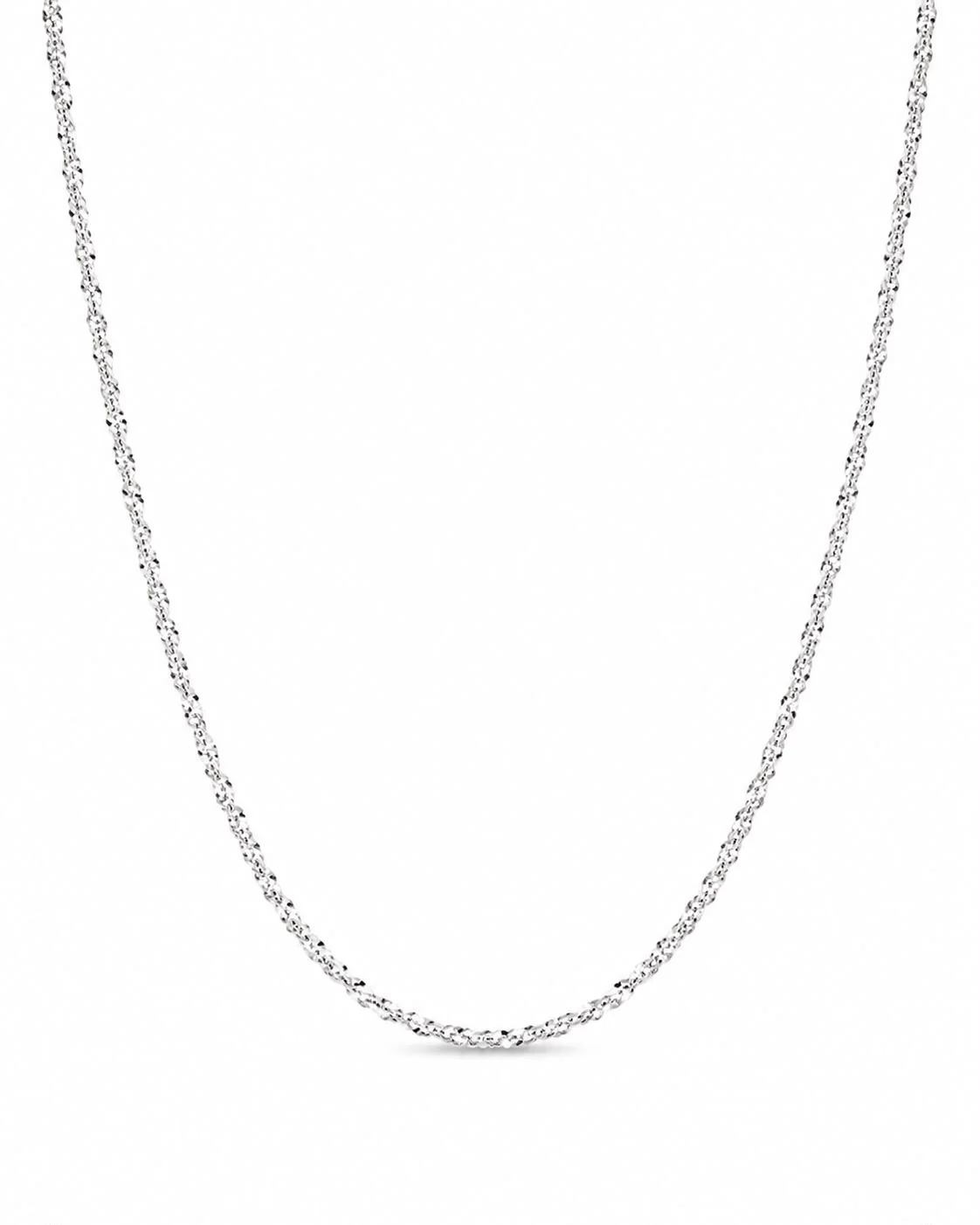 Collar brillante plateado