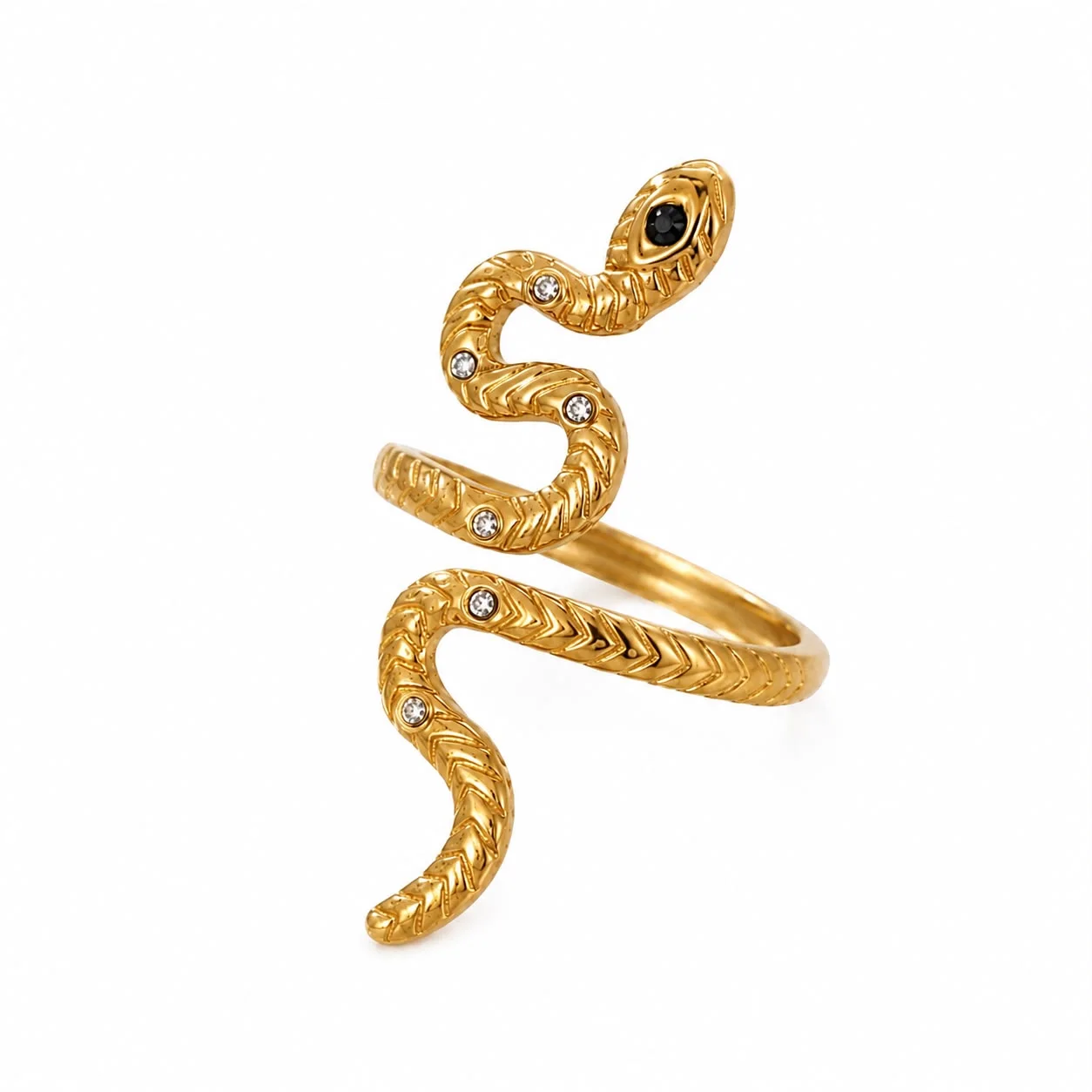 Anillo de serpiente ojo negro