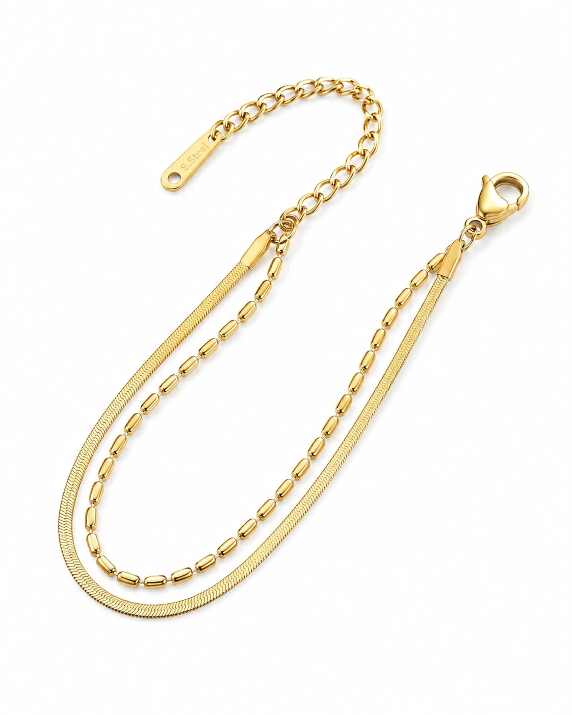 Pulsera doble sencilla dorada