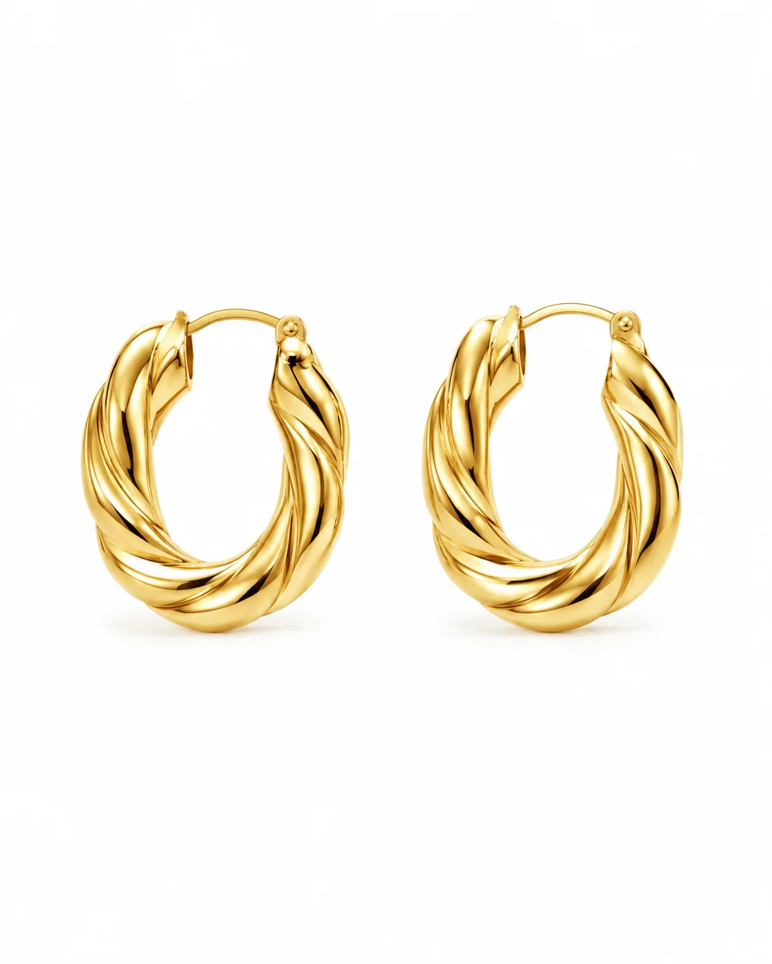 Arete aro trenzado dorado