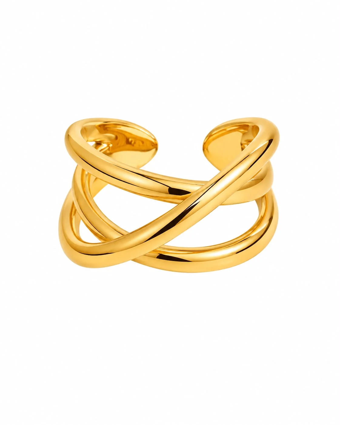 Anillo geometrico dorado