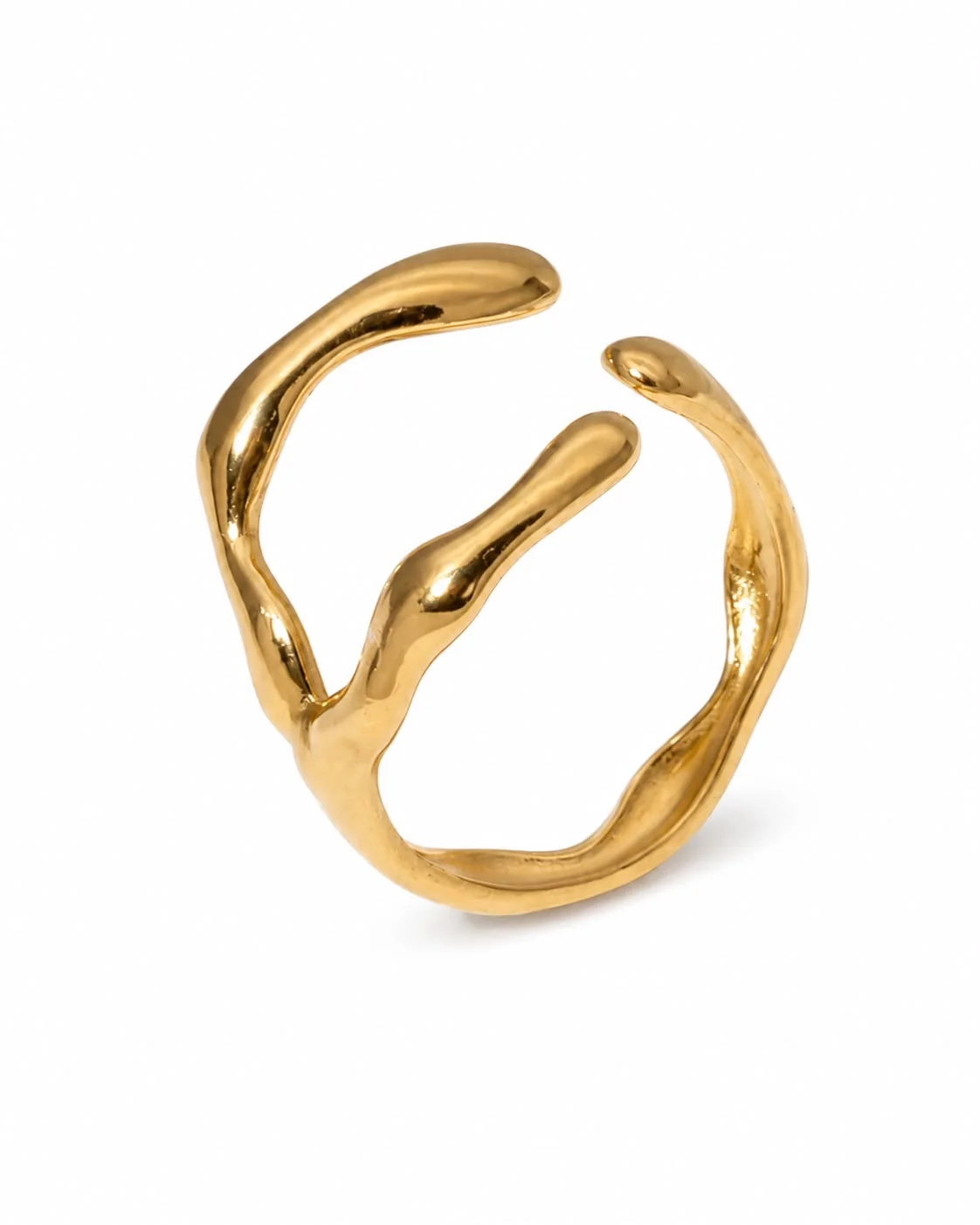 Anillo geometrico dorado