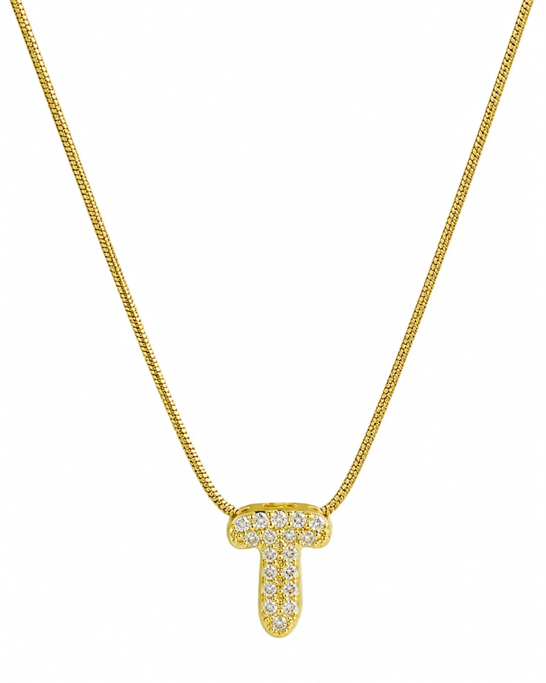Collar con inicial T brillante