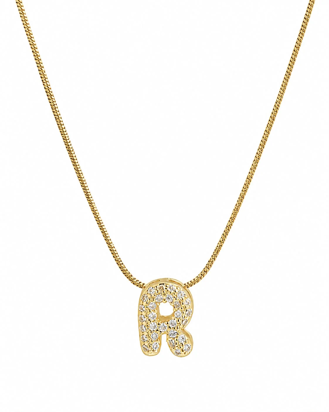 Collar con inicial R brillante
