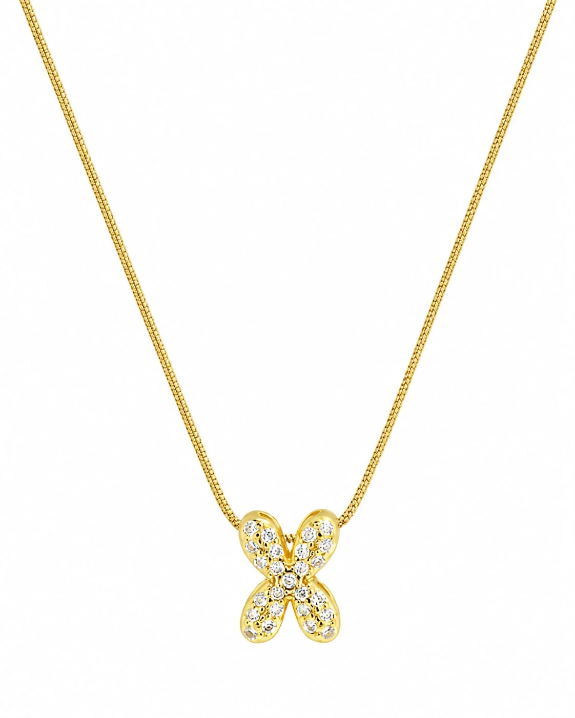 Collar de inicial X brillante