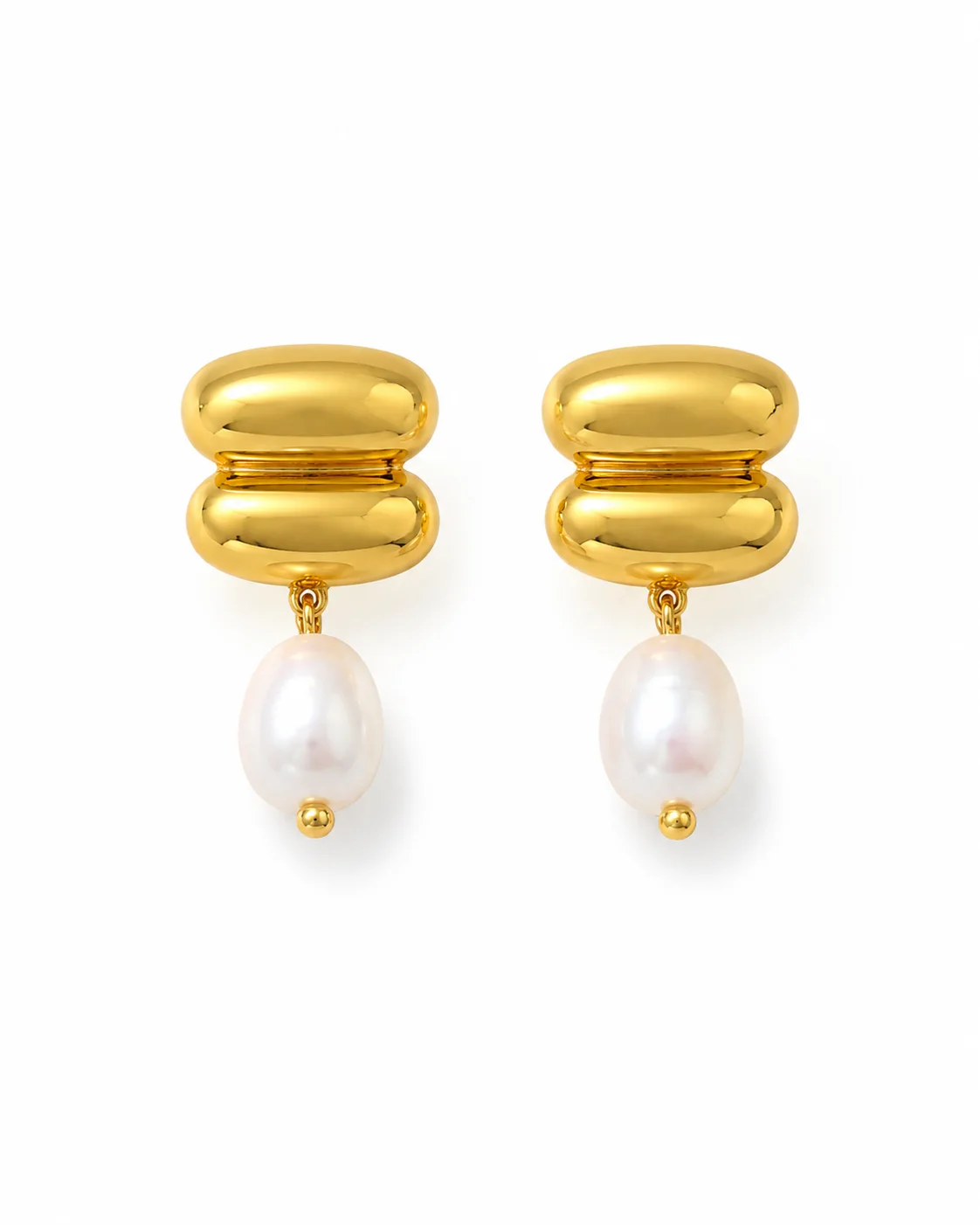 Aretes dorado con perla