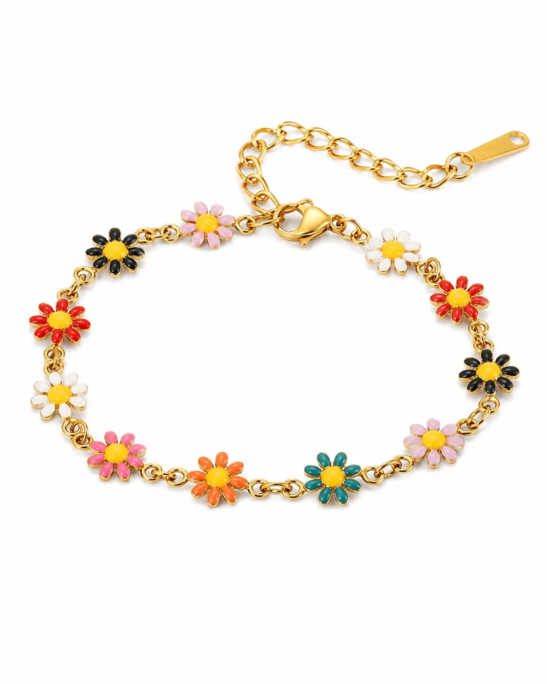 Pulsera flores de colores