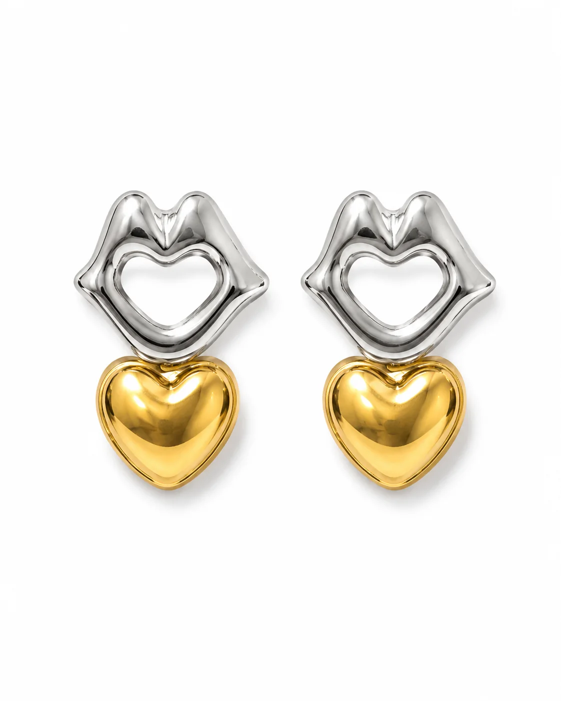 Aretes vintage forma de corazon