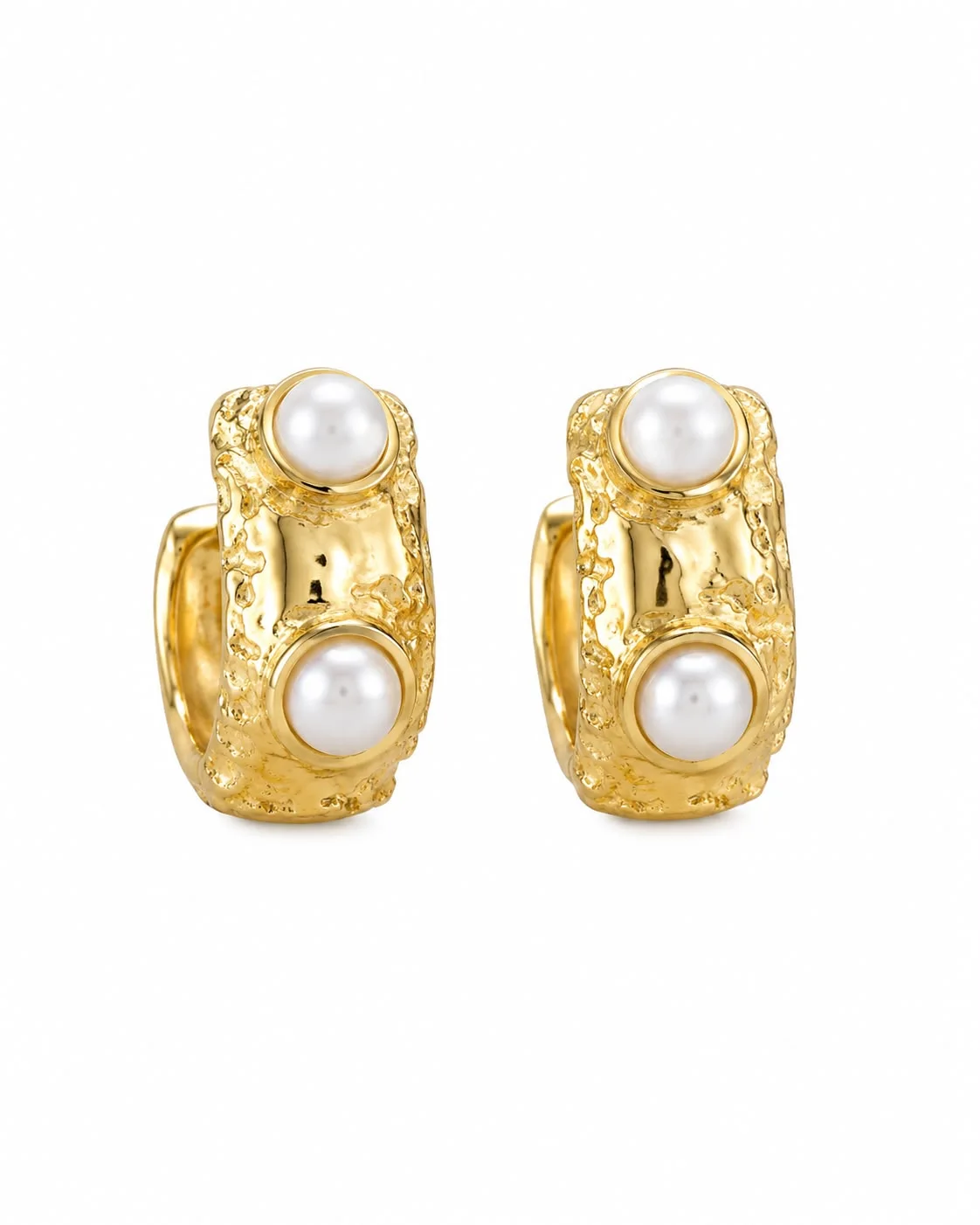 Aretes perlados dorado
