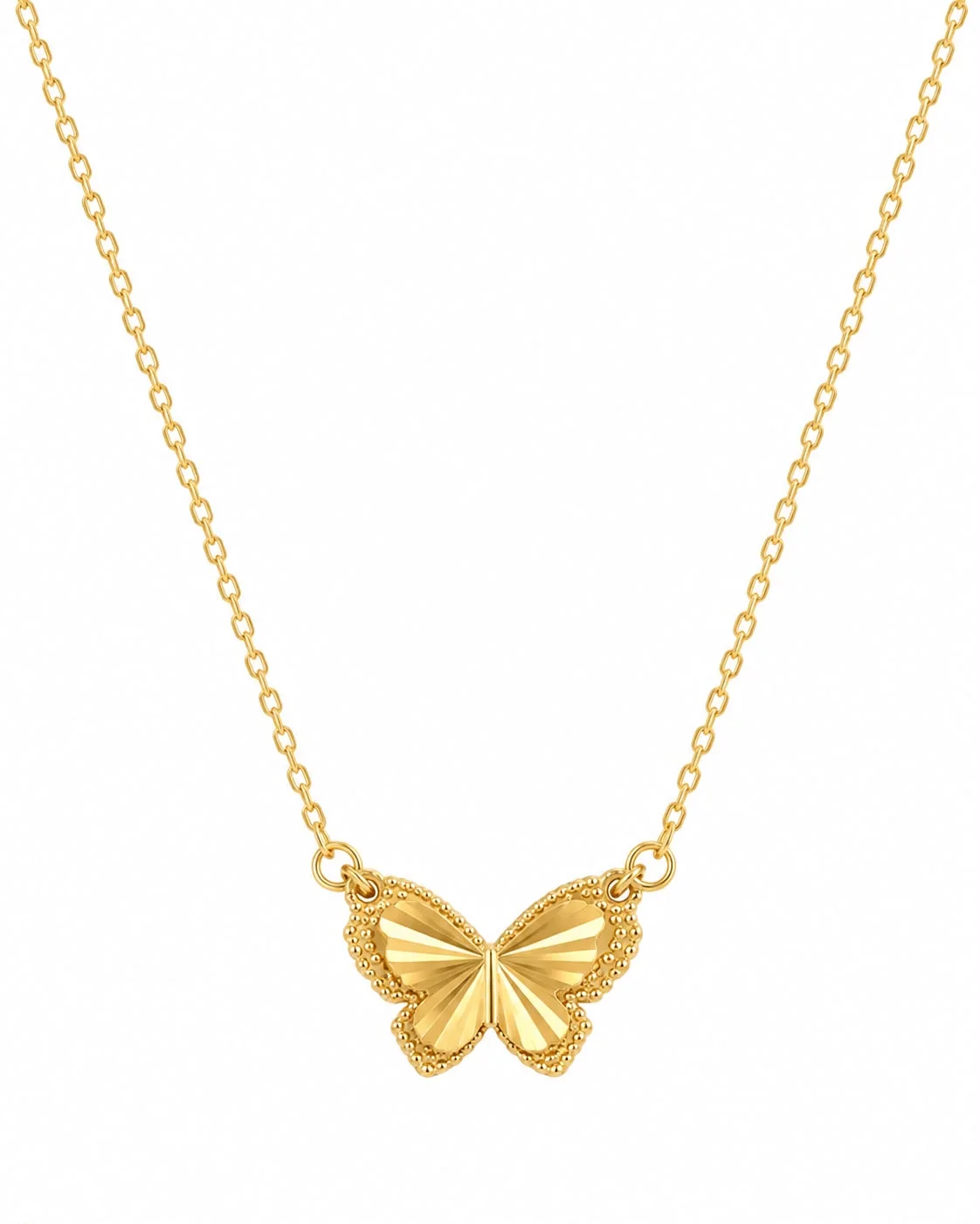 Collar de mariposa dorado