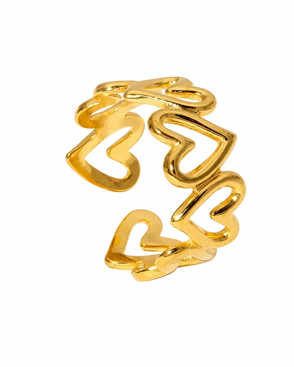 Anillo geometrico de corazones