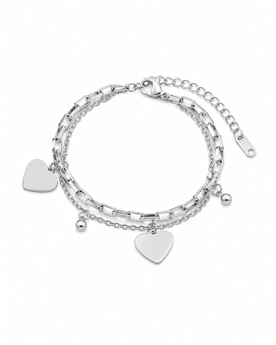 Pulsera doble cadena de plata