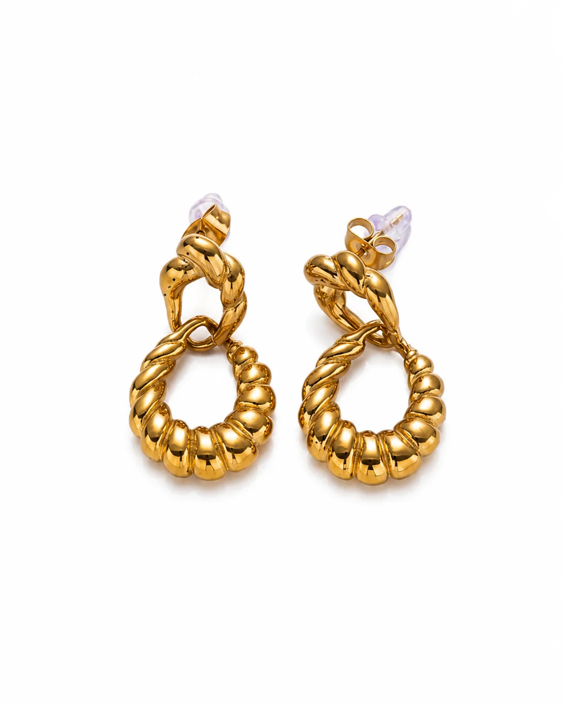 Aretes Gota Trenzada Dorada