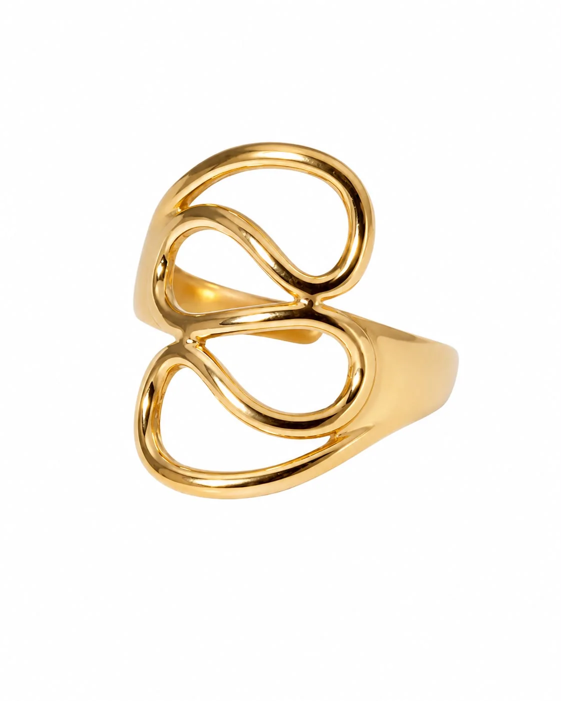 Anillo geometrico dorado