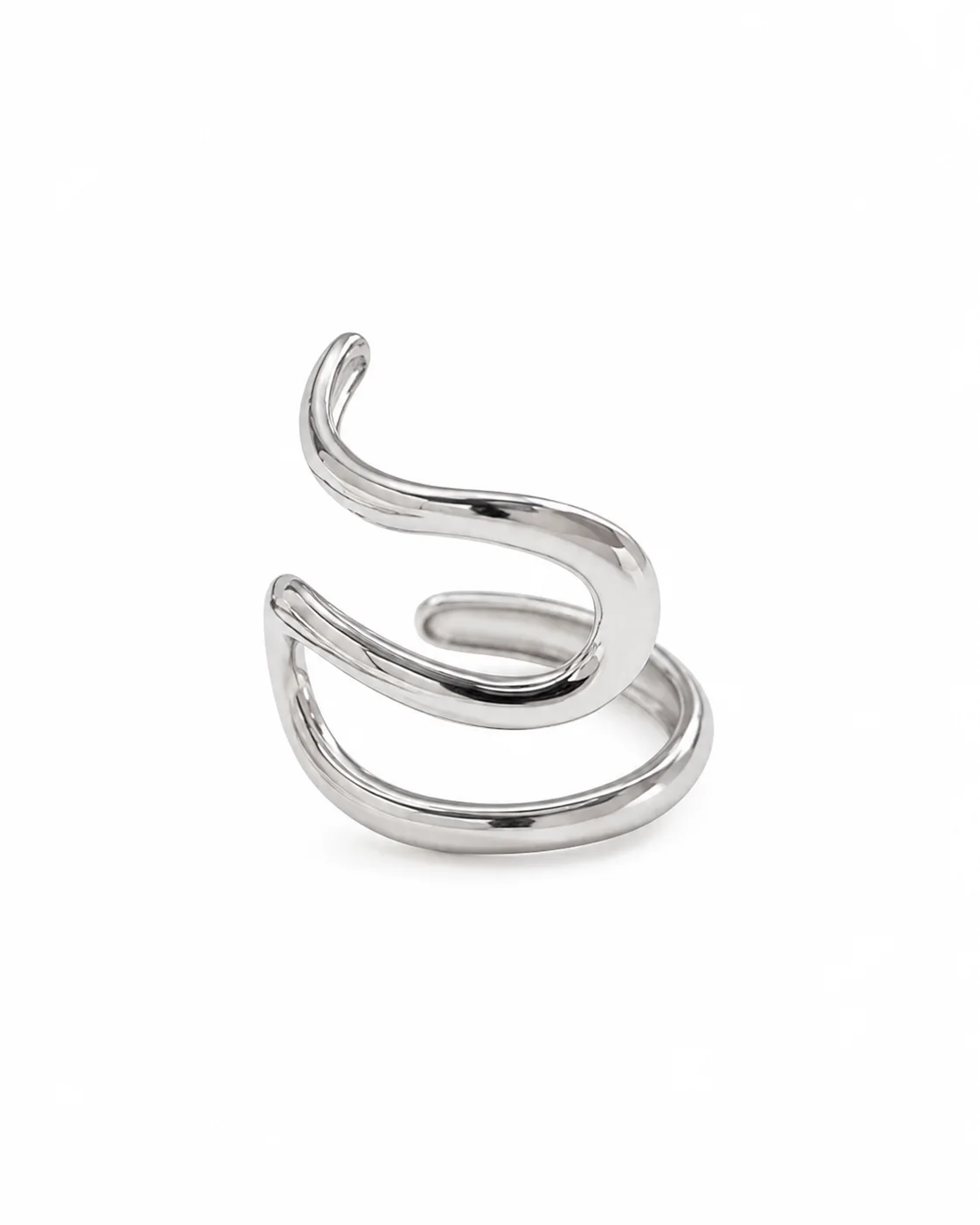Ear Cuff en forma de c plateado