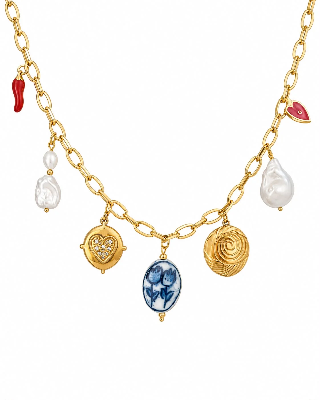 Collar geometrico de charms