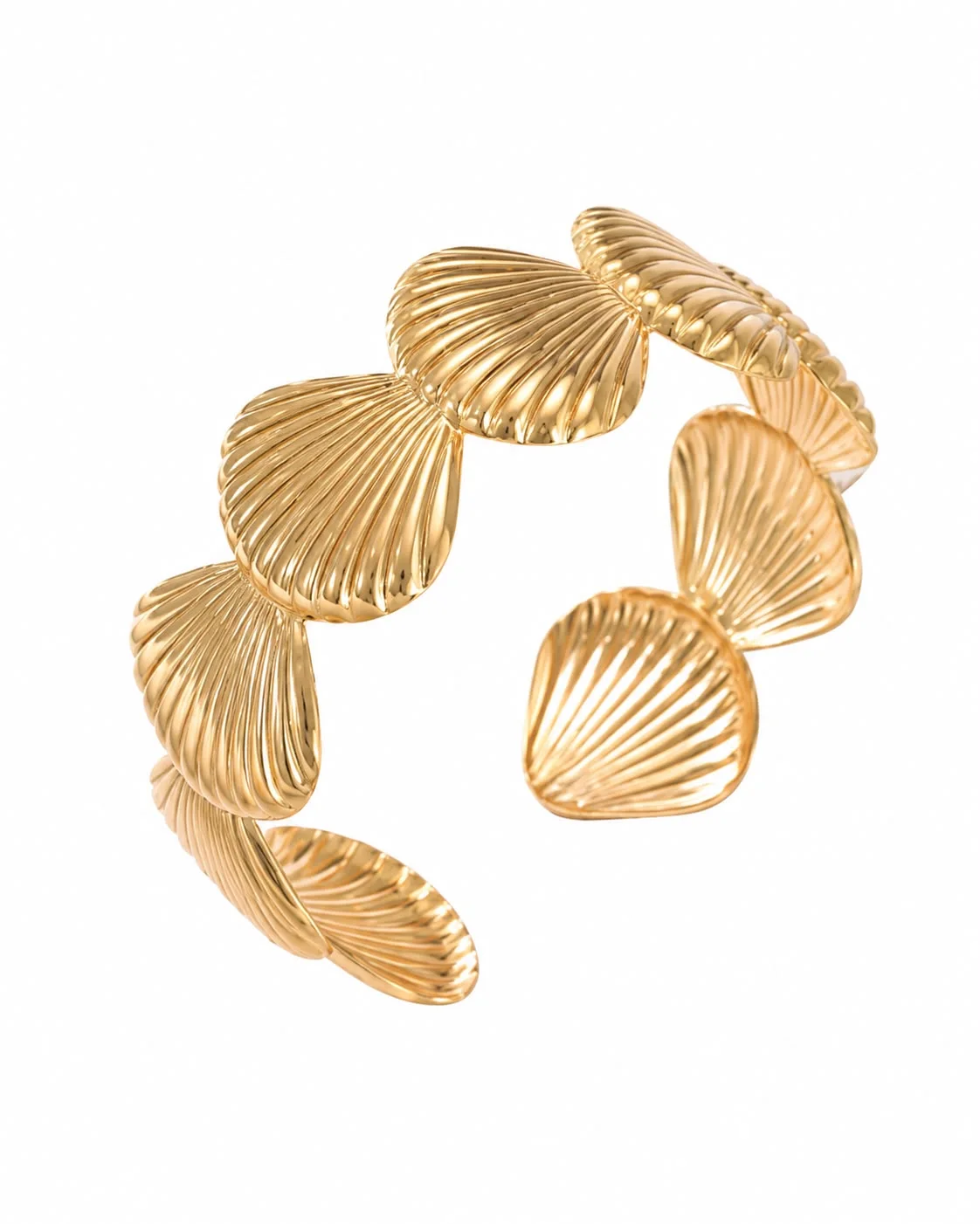Brazalete concha de mar dorado