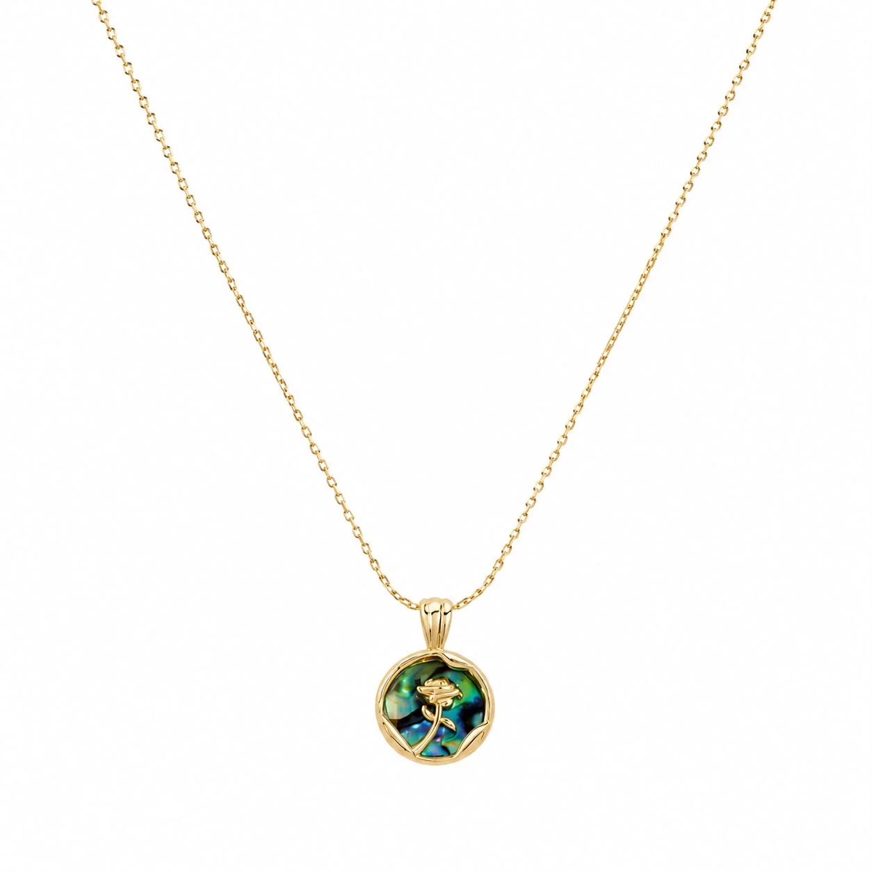 Collar en forma de flor verde