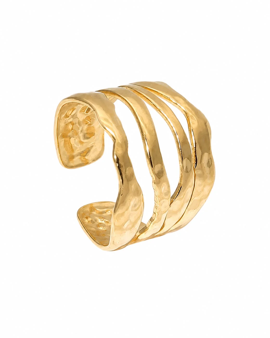 Anillo geometrico dorado