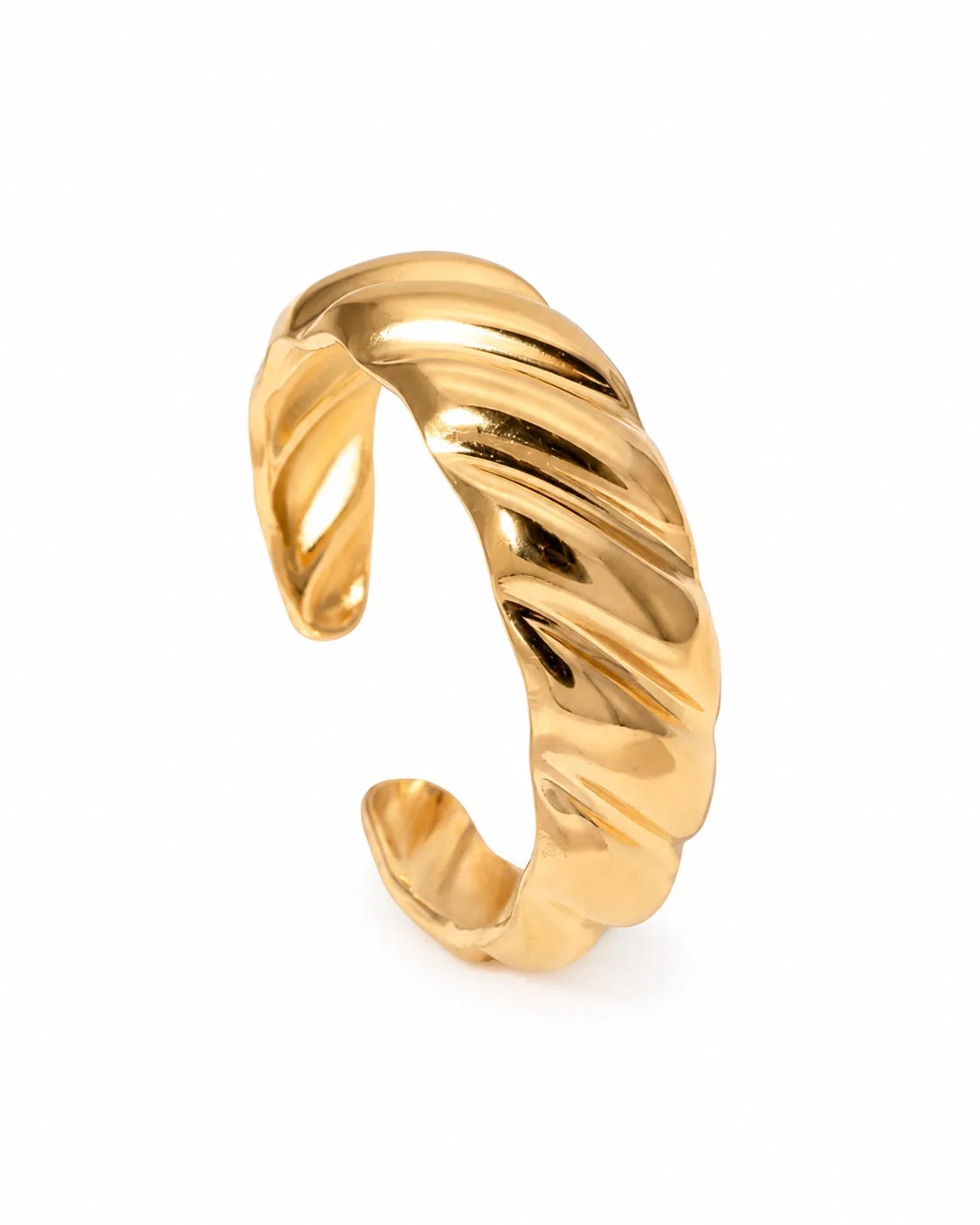 Anillo trenzado dorado