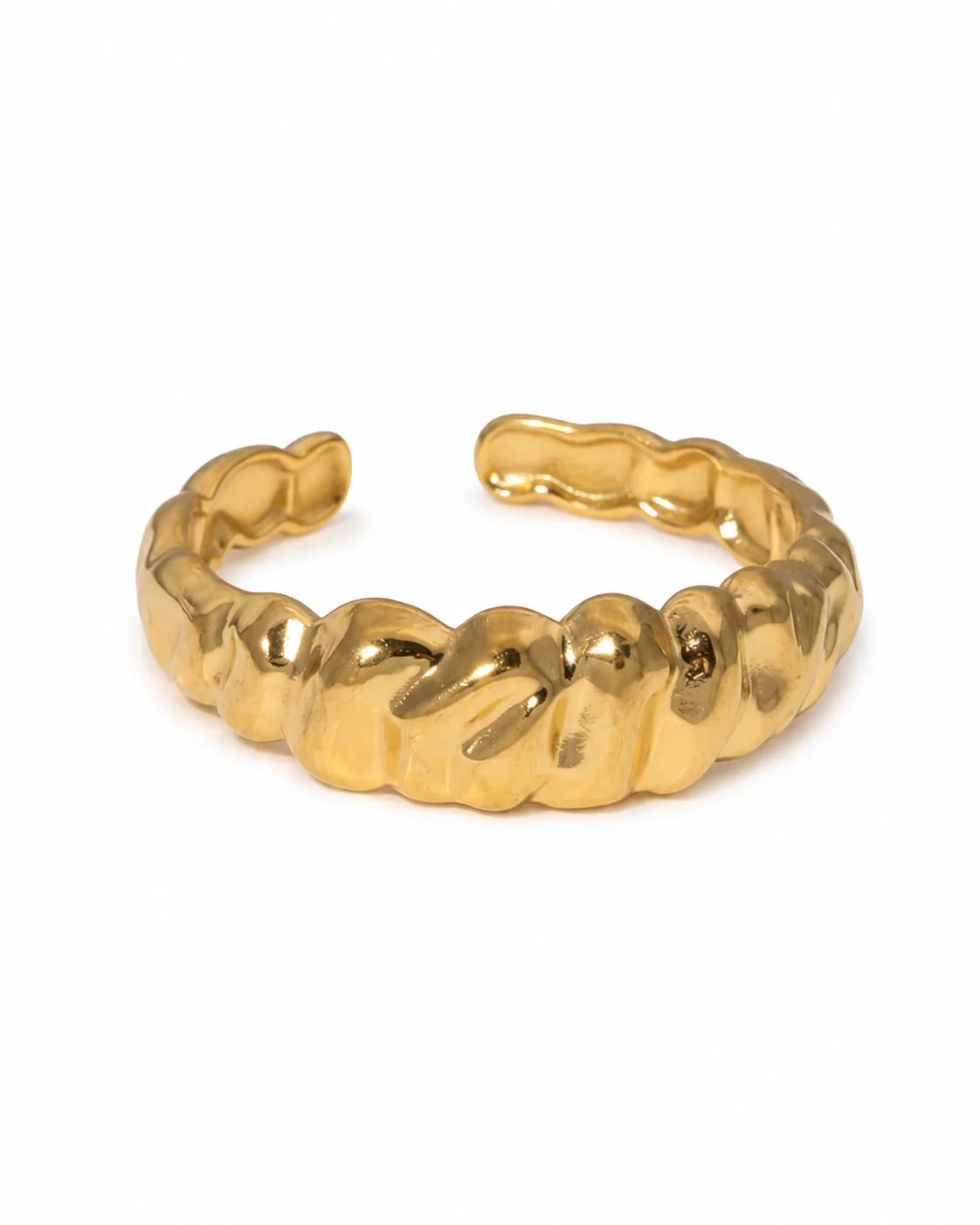 Anillo texturizado dorado ajustable