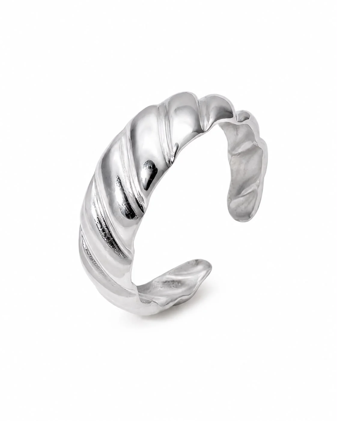 Anillo trenzado plateado