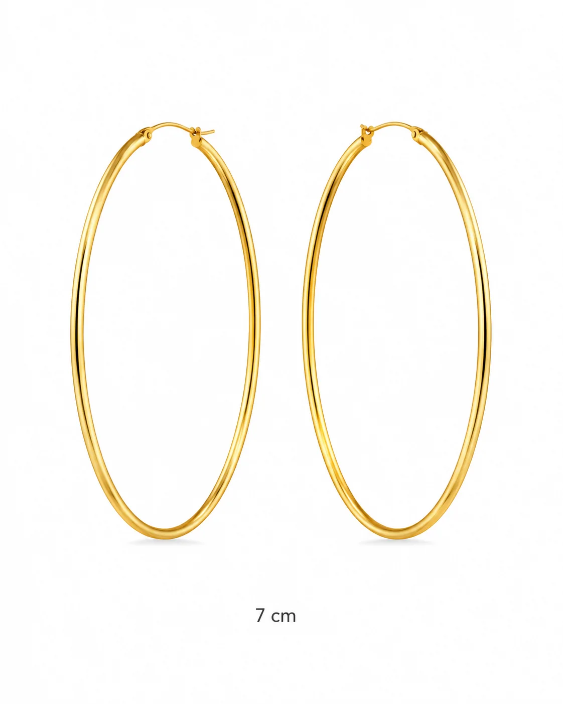 Aretes redondos dorados 7cm