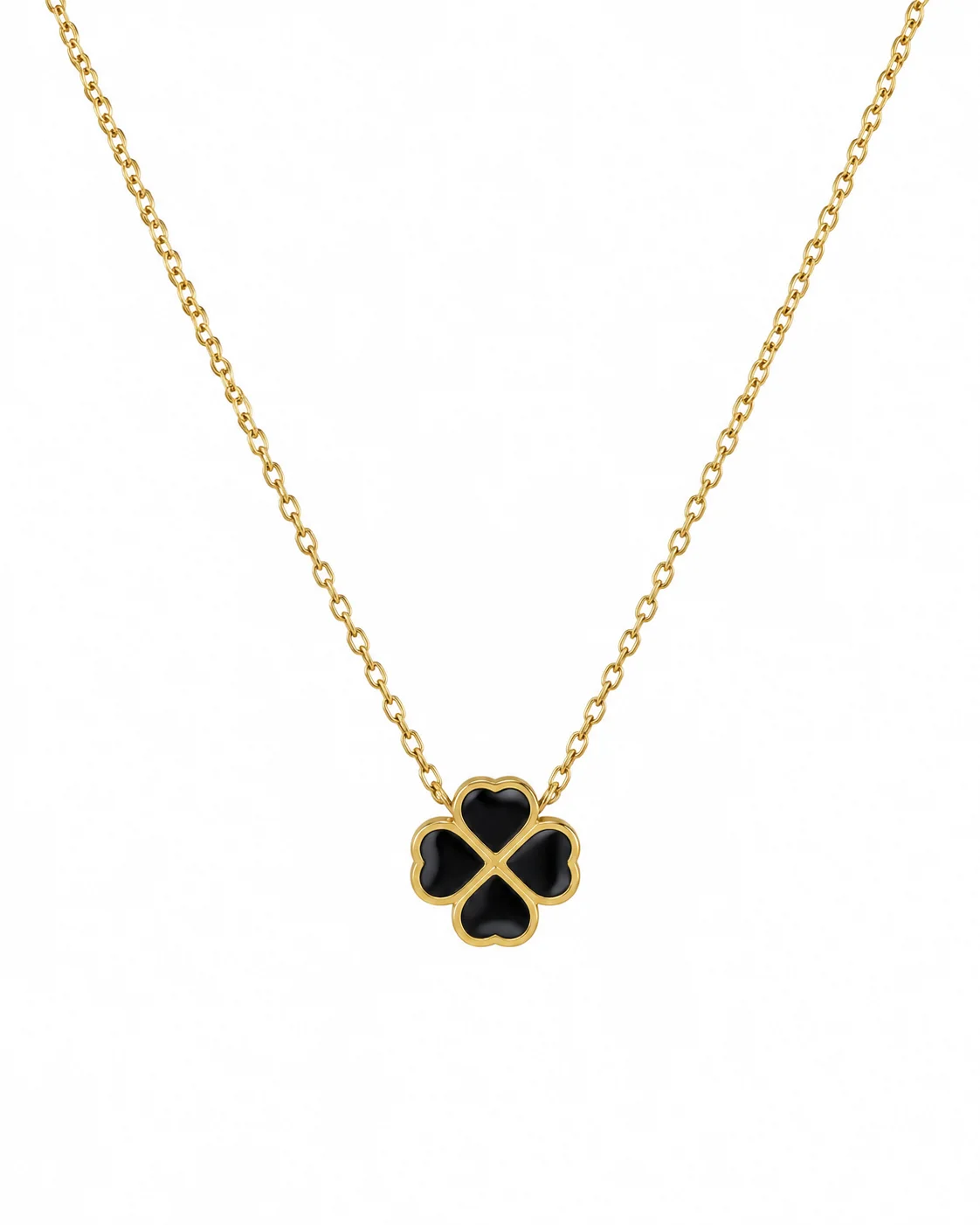 Collar de trébol negro