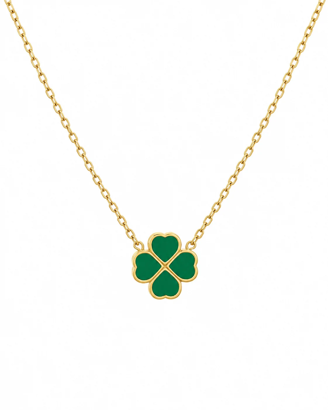 Collar de trébol verde