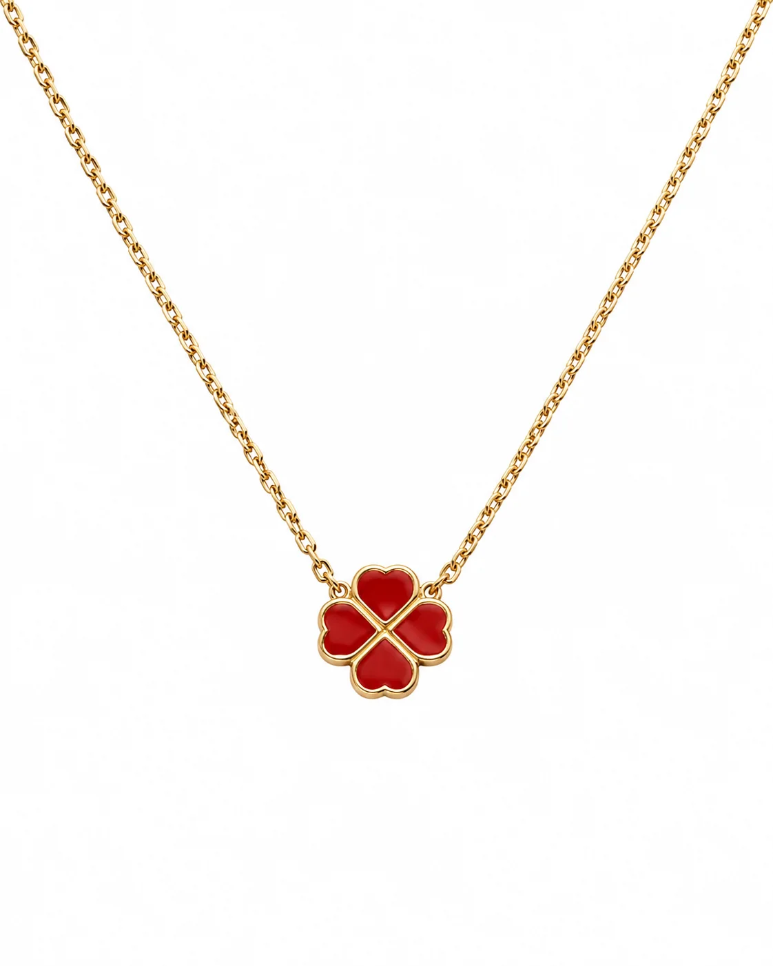 Collar de trébol rojo