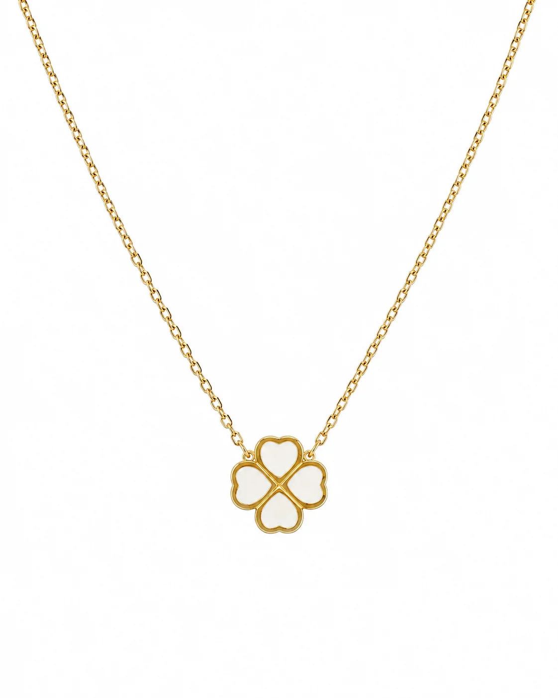 Collar de trébol blanco