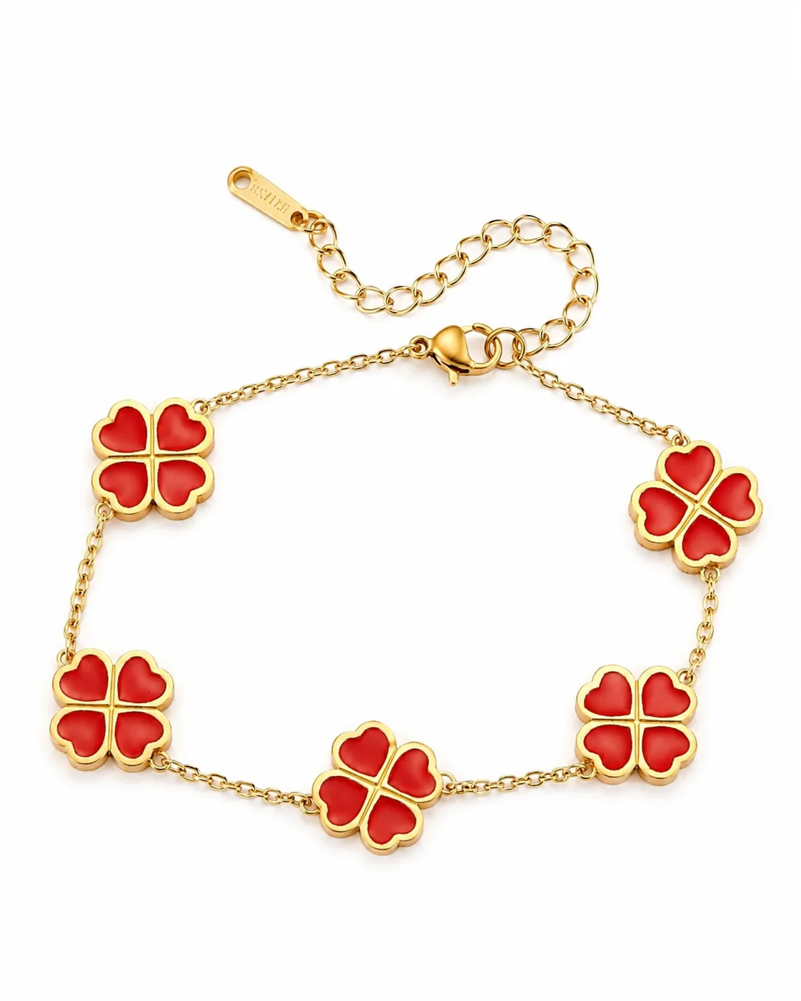 Pulsera de trébol roja