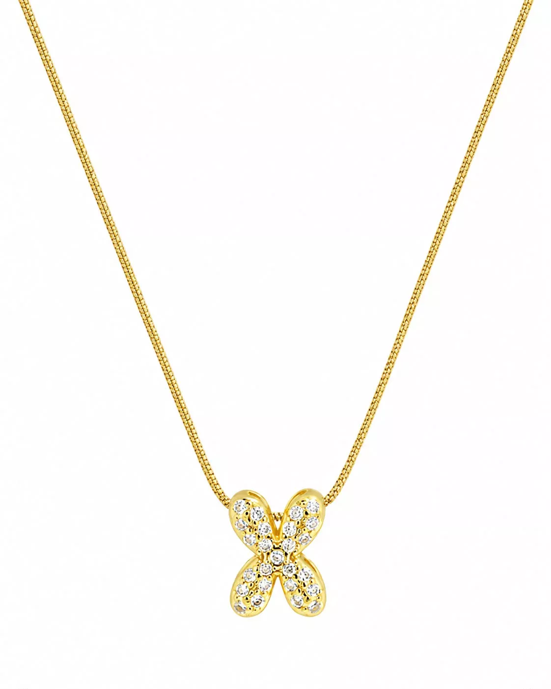 Collar de inicial X brillante